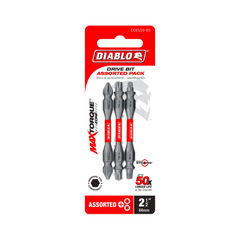 Diablo DDEV25-S3 2-1/2" Double-Ended Phillips, Square and Torx Drive Bit Set (3-Piece)