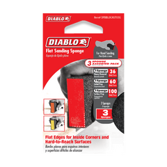 Diablo DFBBLOCAST03G 4" x 2-1/2" x 1" Assorted Flat Edge Sanding Sponges (3-Piece)