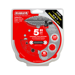 Diablo DCD050320H15G 5" 320-Grit Hook & Lock™ ROS Sanding Discs (15-Pack)