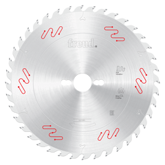 Freud LU1G01 250mm Carbide Tipped Blade for Ripping & Crosscutting, Rounded tooth on the side.