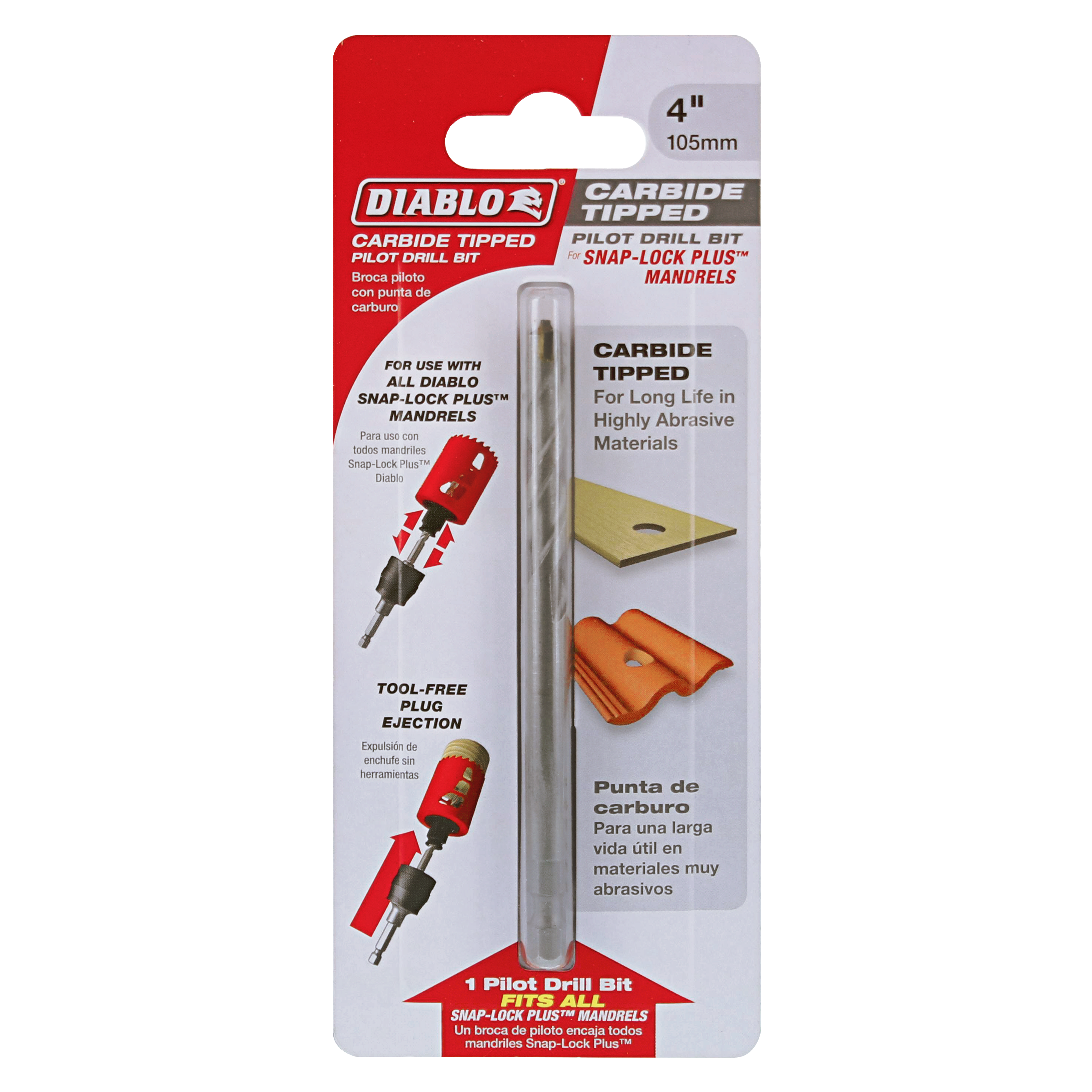 Diablo DHS4BITCT 4" Carbide Tipped Pilot Drill Bit