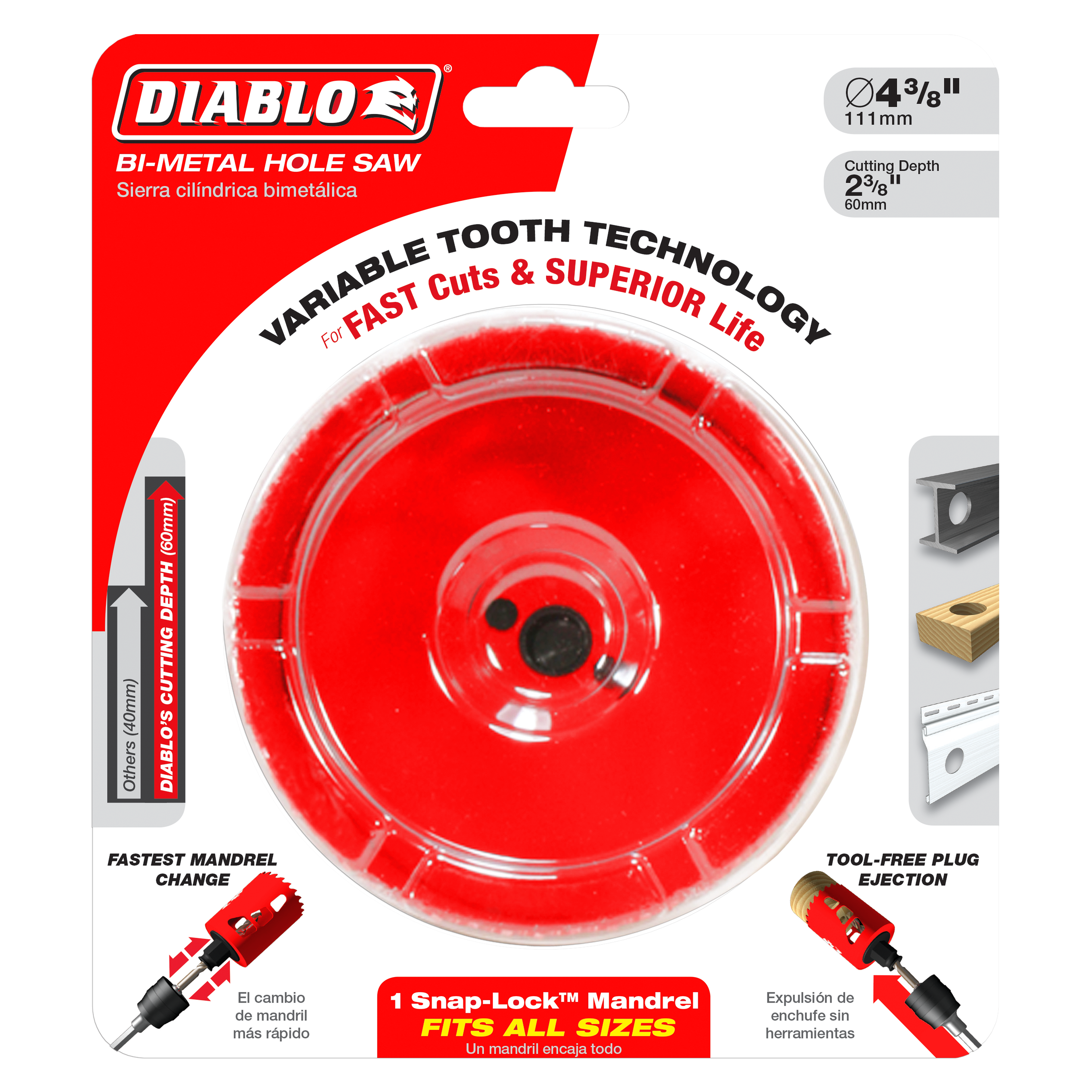 Diablo DHS4375 4-3/8" Bi-Metal Hole Saw