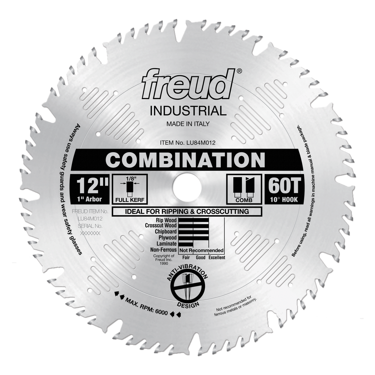 Freud LU84M012 12" Combination Blade