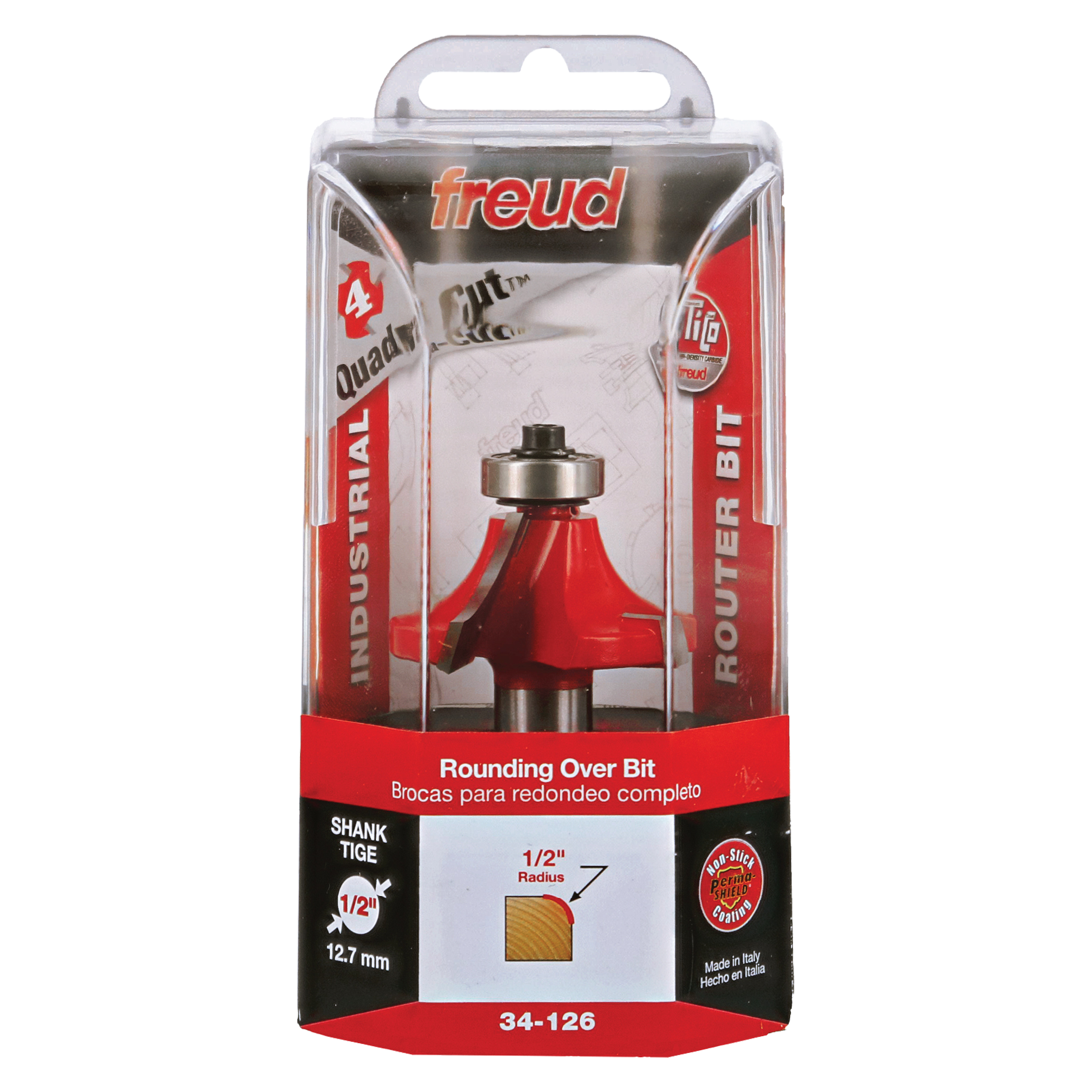 Freud 34-126 1/2" Radius Rounding Over Bit (Quadra-Cut)