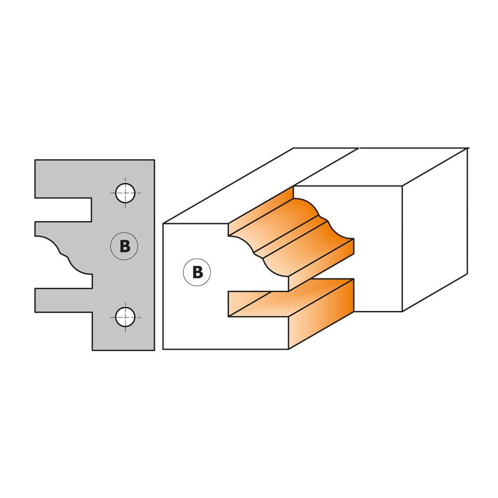 CMT 694.014.31 1-PIECE RAIL & STILE CUTTER HEADS D=4-23/32’’  B=1-1/4”