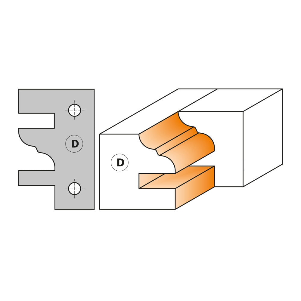 CMT 694.014.31 1-PIECE RAIL & STILE CUTTER HEADS D=4-23/32’’  B=1-1/4”