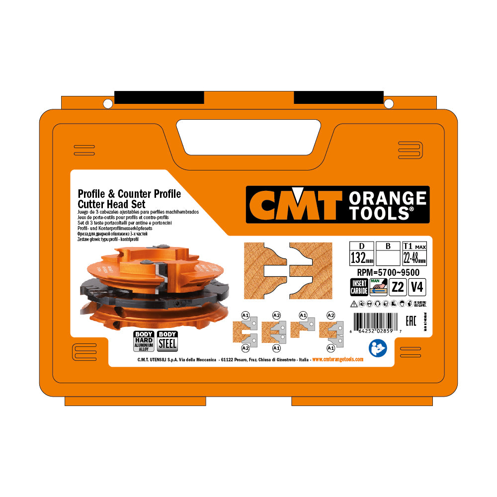 CMT 694.015.31 PROFILE & COUNTER PROFILE CUTTER HEAD SETS D=5-13/64’’  B=1-1/4”