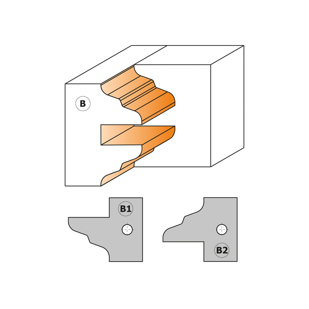 CMT 694.015.31 PROFILE & COUNTER PROFILE CUTTER HEAD SETS D=5-13/64’’  B=1-1/4”