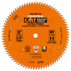 CMT 210.080.10 ULTRA FINISH-PLYWOOD & MELAMINE 10”x0.126”/0.087”x5/8’’  T=80 Hi-ATB