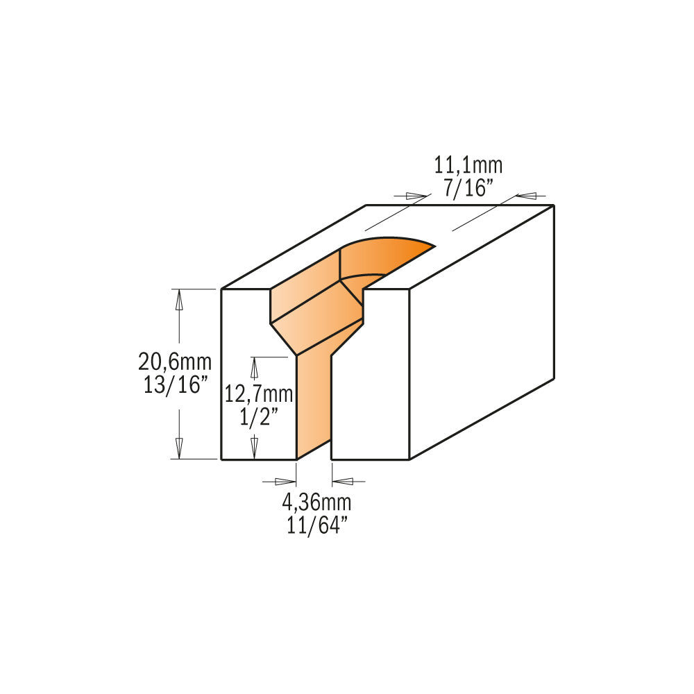 CMT 813.701.11 SCREW SLOT BIT D=7/16”  d=11/64”  S=1/2”