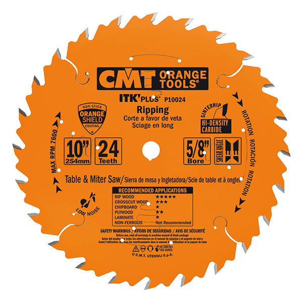 CMT P10024 ITK-PLUS® RIPPING 10”x0.094”x0.063”x5/8”   T=24 ATB+SHEAR