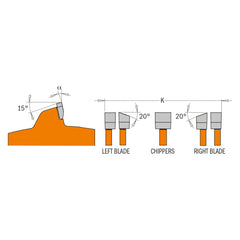 CMT 230.520.06 PRECISION DADO 6’’x1/4” to 29/32”x5/8’’  T=20 FLAT+ATB (-12° NEG)