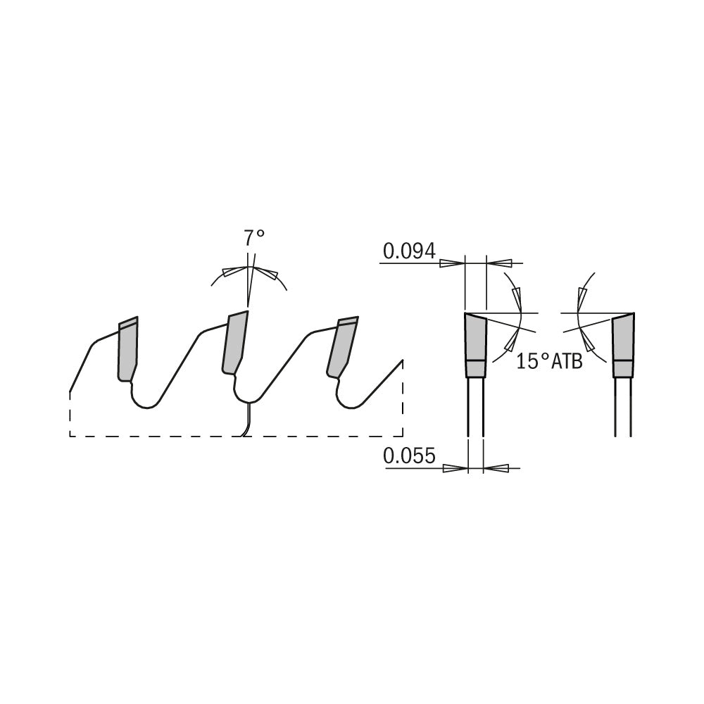 CMT 253.060.08 FINE FINISH COMPOUND SLIDING 8-1/2’’x0.094”/0.055”x5/8’’  T=60 ATB