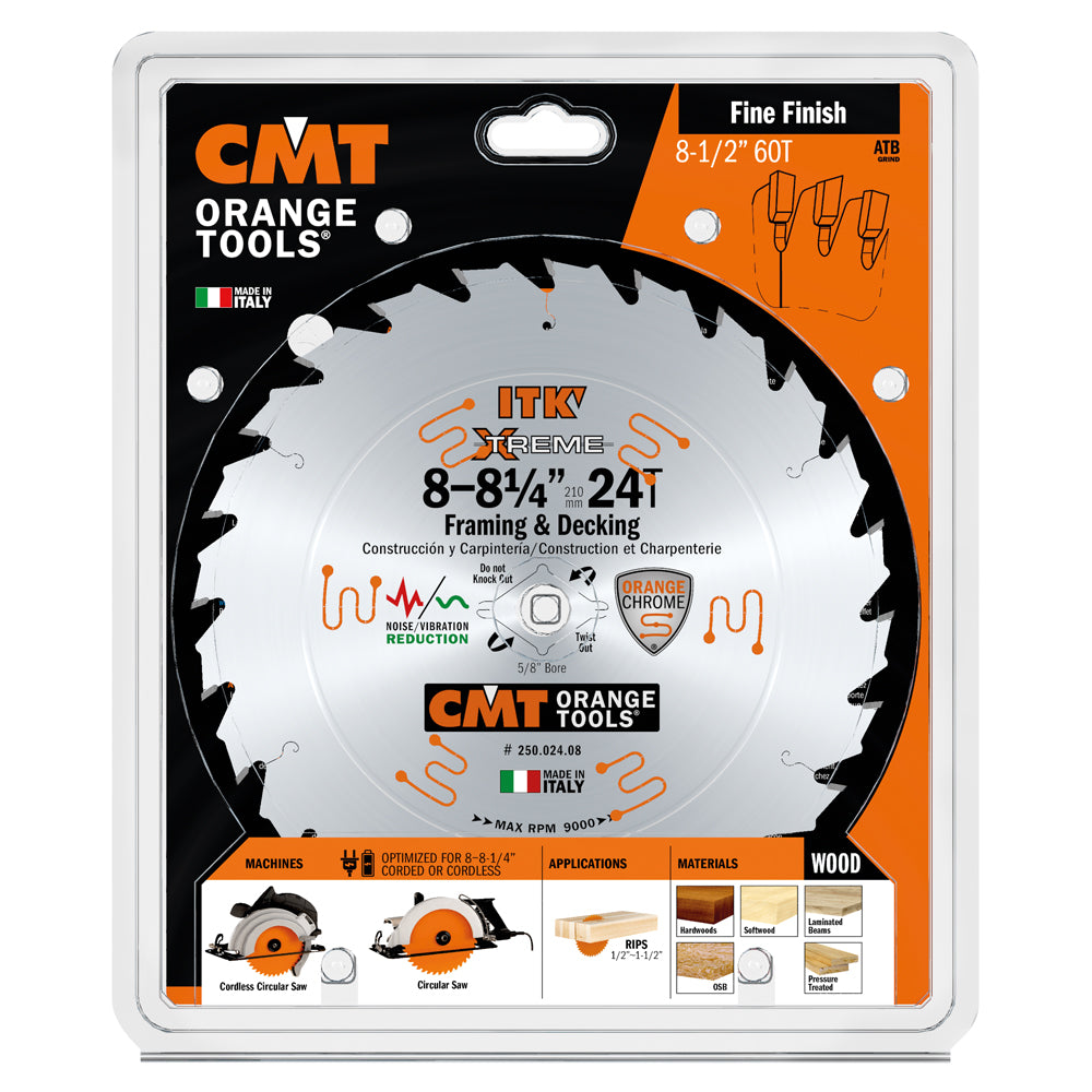CMT 250.024.08 FRAMING & RIPPING 8-8-1/4’’x0.082”/0.048”x5/8’’<>  T=24 ATB