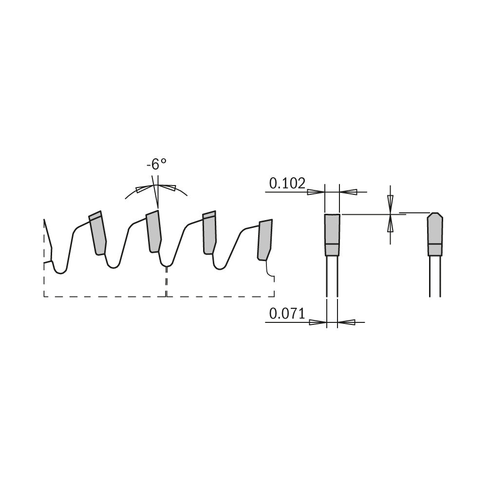 CMT 254.096.12 NON-FERROUS & MELAMINE 12’’x0.102”x1’’  T=96 TCG (-6° NEG)