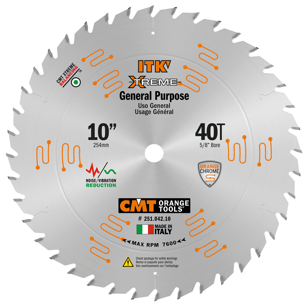 CMT 251.042.10 GENERAL PURPOSE 10’’x0.110”/0.071”x5/8’’  T=40 ATB