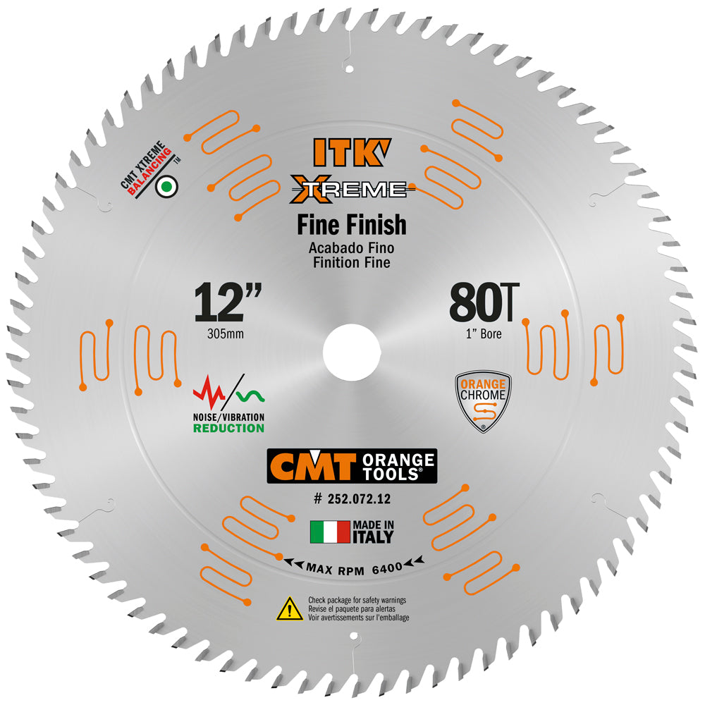 CMT 252.072.12 FINE FINISH 12”x0.118”/0.087x1’’  T=80 ATB