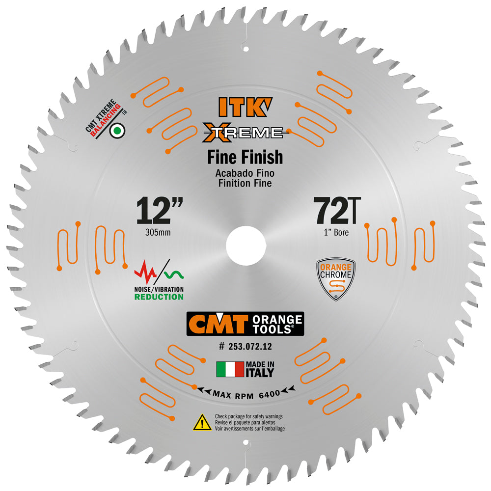 CMT 253.072.12 FINE FINISH COMPOUND SLIDING 12’’x0.102”/0.071”x1’’  T=72 ATB