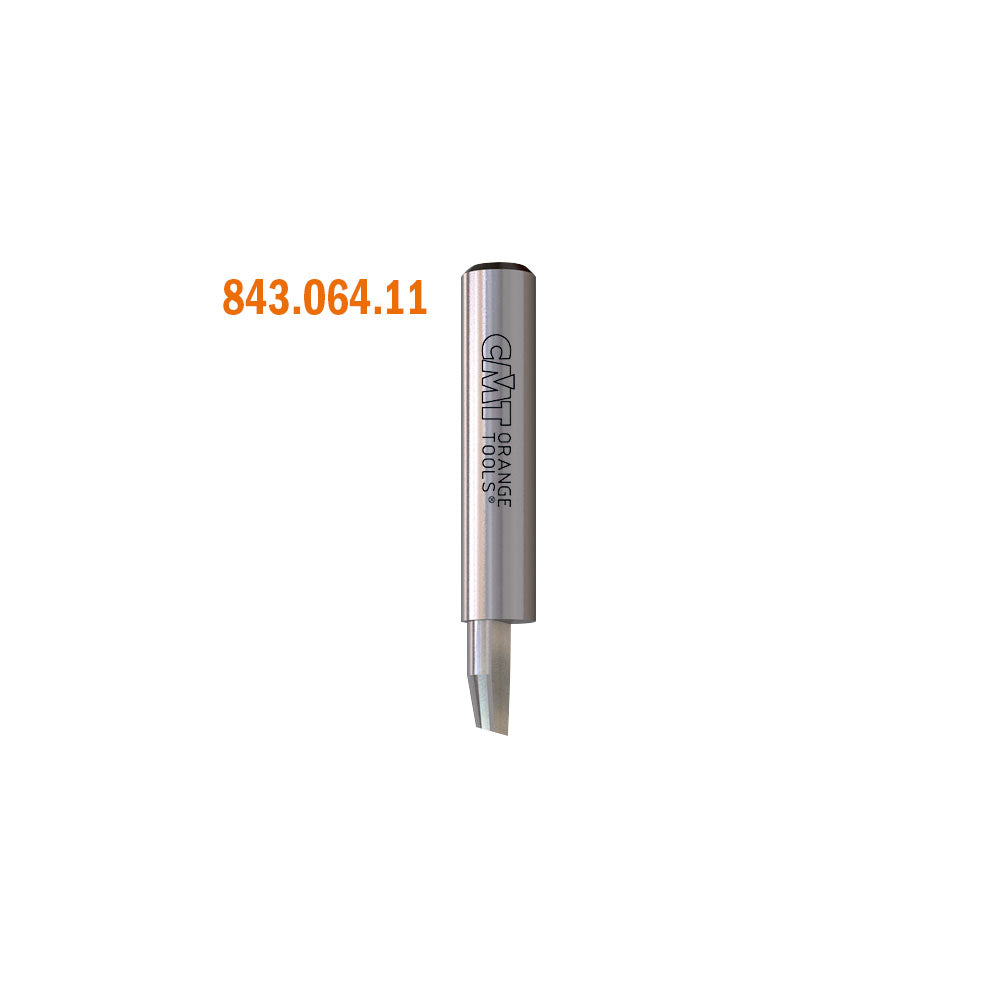 CMT 843.063.11 SOLID CARBIDE COMBINATION TRIMMER BIT D=1/4”x1/4”  A=7°   S=1/4”