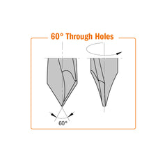 CMT 314.060.11 DOWEL DRILL FOR THROUGH HOLE 6x35x70mm  RH