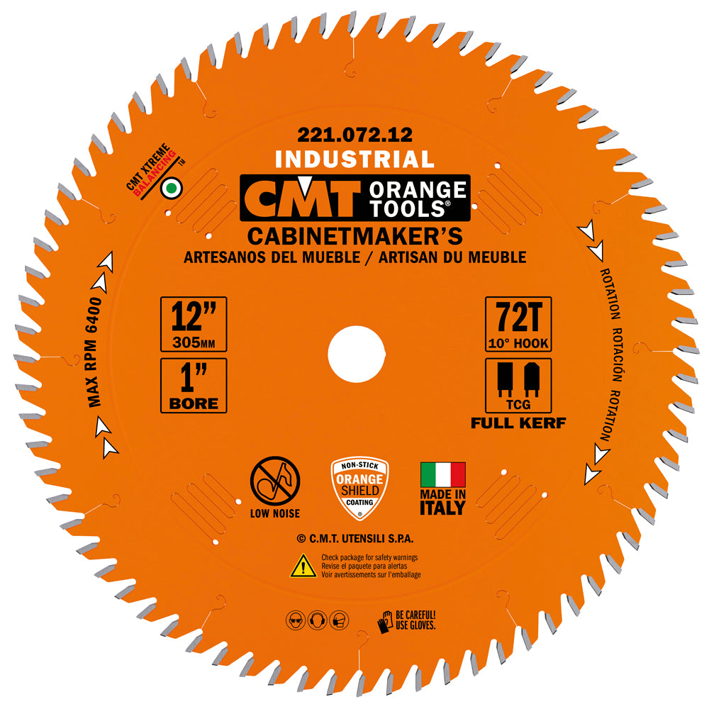 CMT 221.072.12 CABINETMAKER’S 12”x0.126”/0.087”x1’’  T=72 TCG