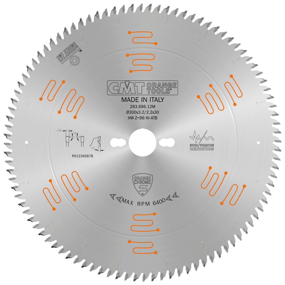 CMT 283.696.12M ULTRA FINISH - PLYWOOD & MELAMINE 300x30mm  T=96 Hi-ATB (-2° NEG)