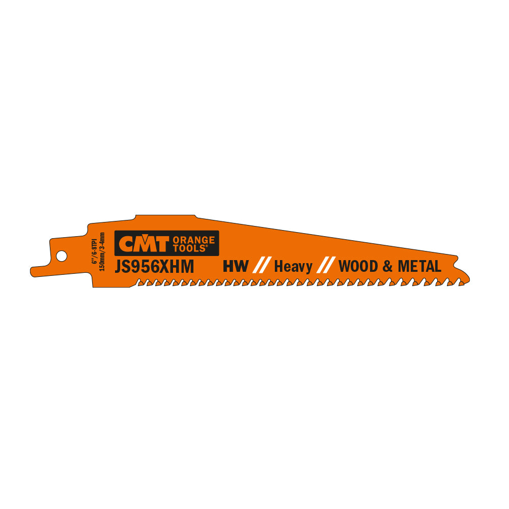 CMT JS956XHM-3 RECIPROCATING SAW BLADES for WOOD&METAL (CARBIDE) 6”x 6-8TPI  (3-PCS.)