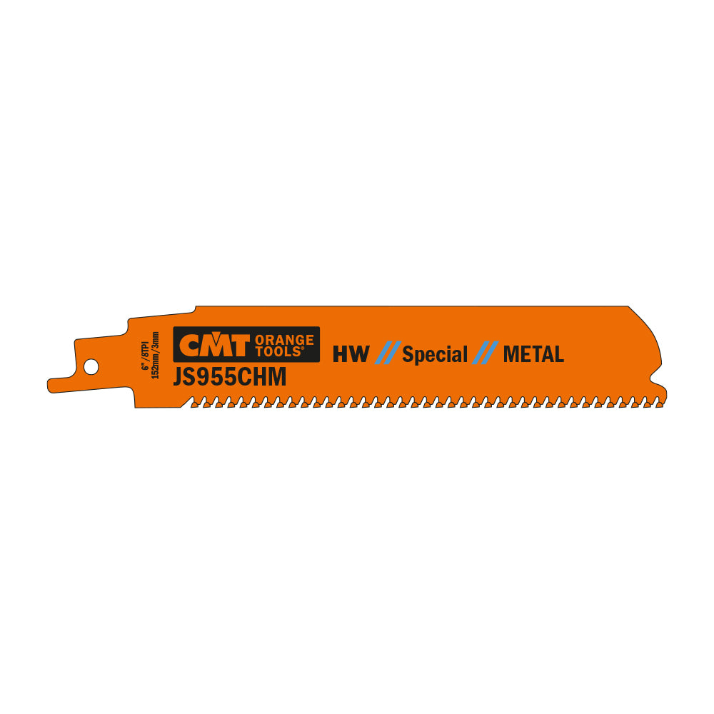 CMT JS955CHM-3 RECIPROCATING SAW BLADES for METAL (CARBIDE) 6”x 8TPI (3-PCS.)