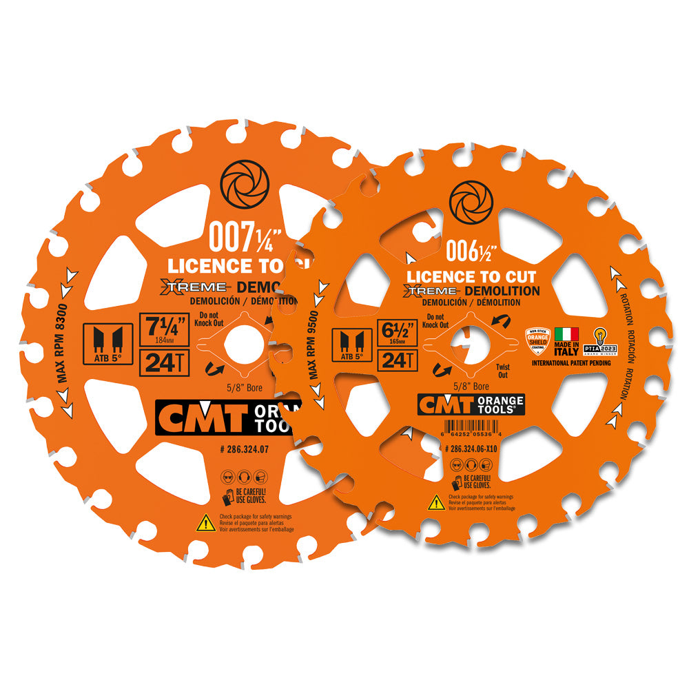 CMT 286.324.07 DEMOLITION BLADE 7-1/4”x0.090”/0.049”x5/8”<>  T=24 ATB
