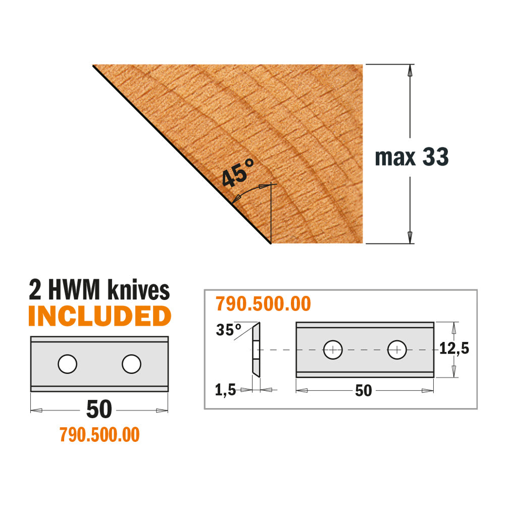 CMT 694.002.31 45° CHAMFER CUTTER HEADS D=5-29/32’’  B=1-1/4”