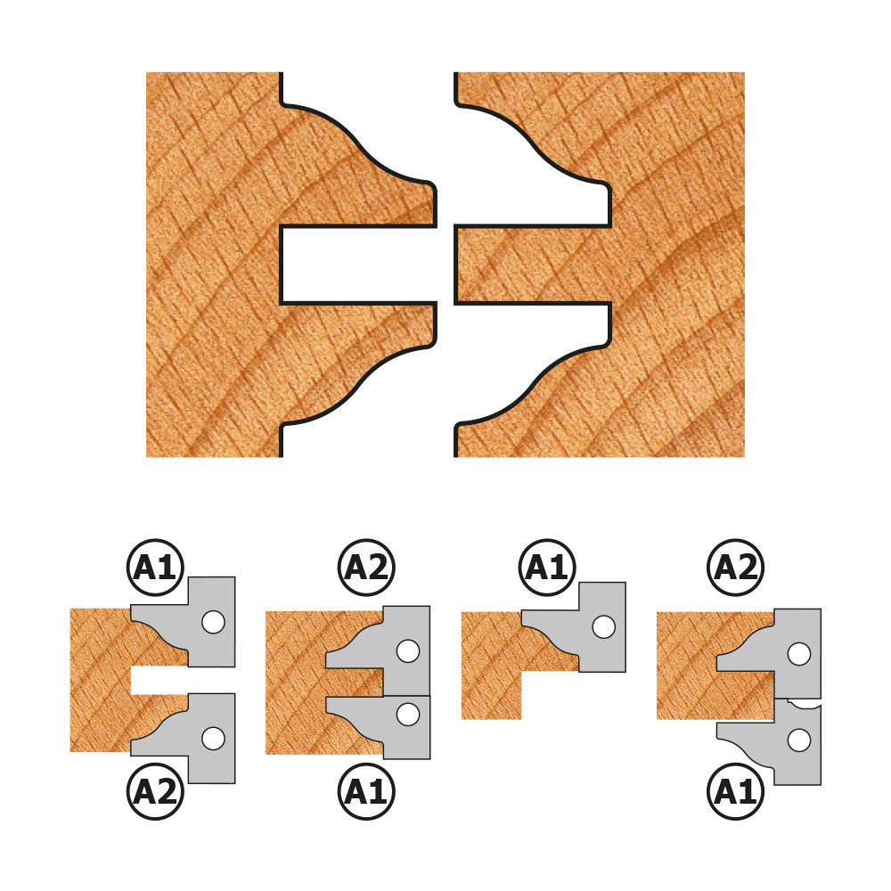 CMT 694.015.31 PROFILE & COUNTER PROFILE CUTTER HEAD SETS D=5-13/64’’  B=1-1/4”