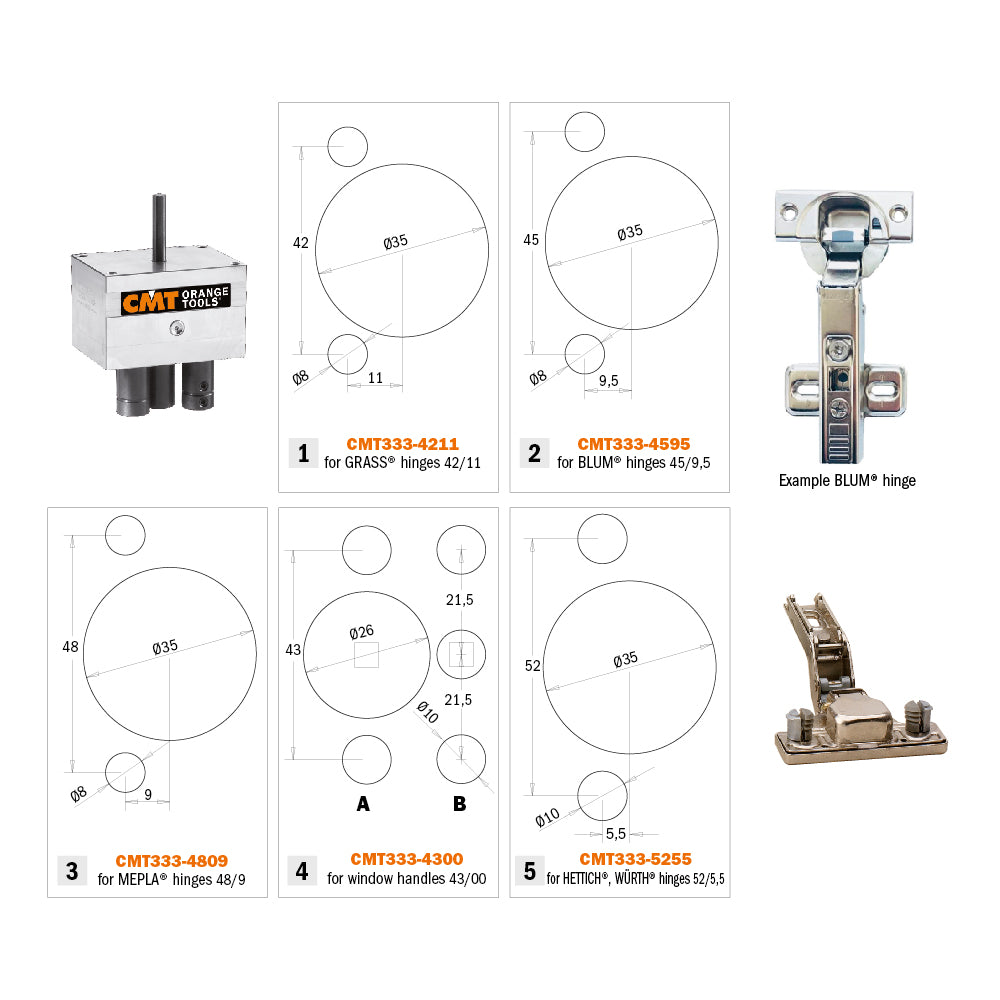 CMT CMT333 HINGE BORING SYSTEM SUPPORT (BASE ONLY)