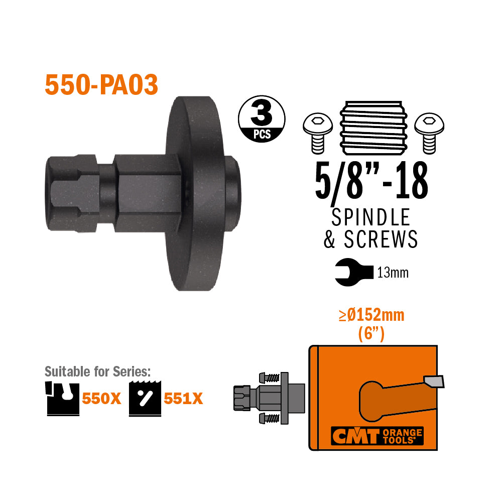 CMT 550-PA02 XTREME FAST ADAPTOR 5/8”-18 FOR HOLE SAW Ø1-1/4”~5-29/32” (32~150mm)