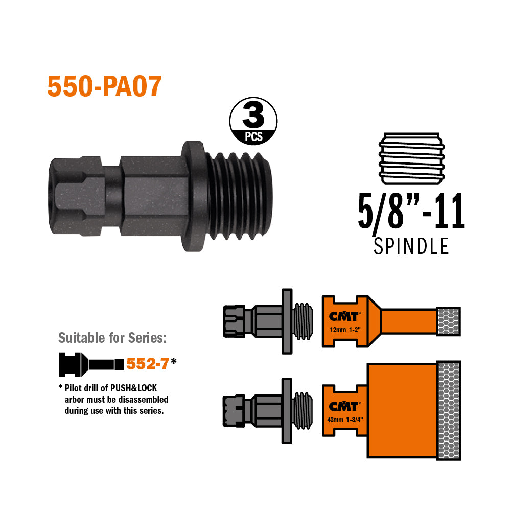 CMT 550-PA02 XTREME FAST ADAPTOR 5/8”-18 FOR HOLE SAW Ø1-1/4”~5-29/32” (32~150mm)