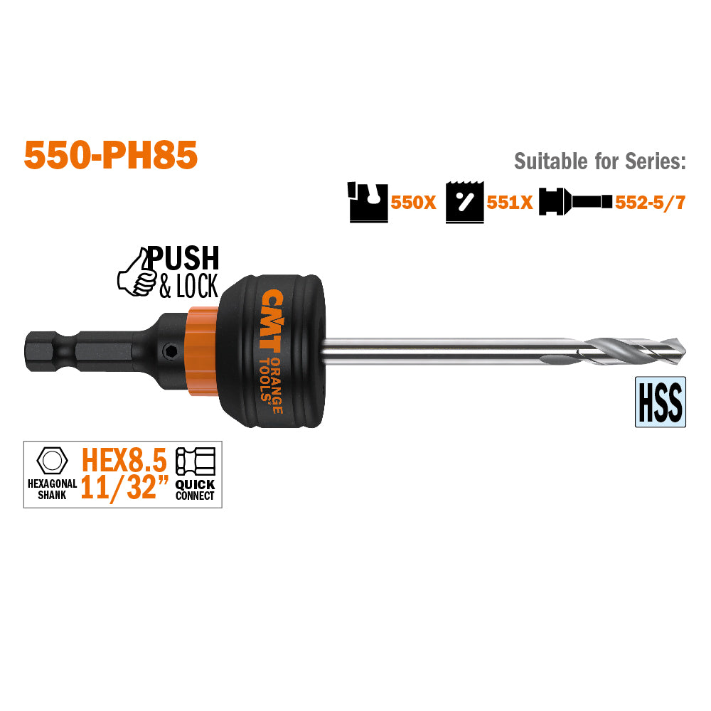 CMT 550-PH11 PUSH&LOCK ARBOR FOR XTREME FAST, SHANK HEX11mm (7/16”)
