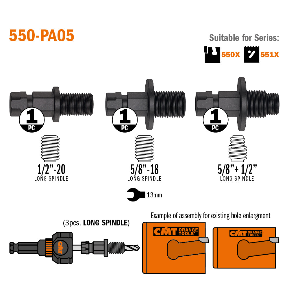 CMT 550-PA05 XTREME FAST ADAPTOR KIT FOR ENLARGMENT EXISTING HOLE