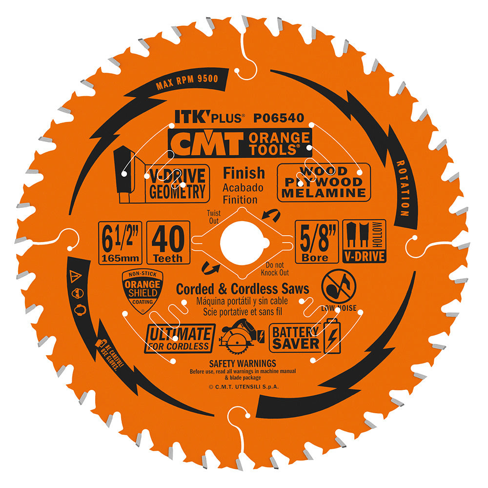 CMT P06540-X10 ITK-PLUS® ULTIMATE FINISH V-DRIVE 6-1/2”x5/8”<> (10-PC. BULK MASTERPACK)
