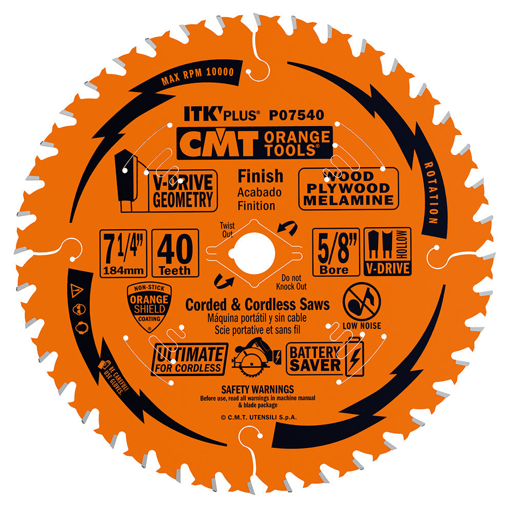 CMT P06540-X10 ITK-PLUS® ULTIMATE FINISH V-DRIVE 6-1/2”x5/8”<> (10-PC. BULK MASTERPACK)