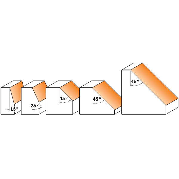 CMT 836.280.11 CHAMFER BIT WITH BEARING D=1-1/4”x3/8”  A=45°  S=1/4”