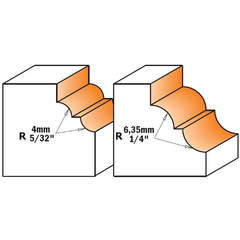 CMT 841.285.11 CLASSICAL OGEE BIT WITH BEARING D=1-5/16”x1/2”  R=5/32”    S=1/4”