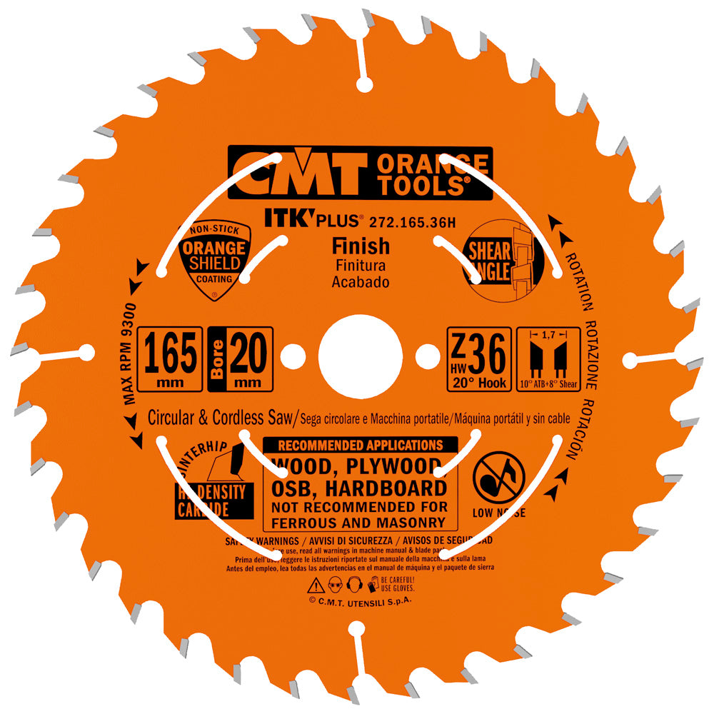 CMT 272.165.36H FINISH 6-1/2”x0.067”/0.043”x20mm (+5/8”)  T=36 ATB+SHEAR