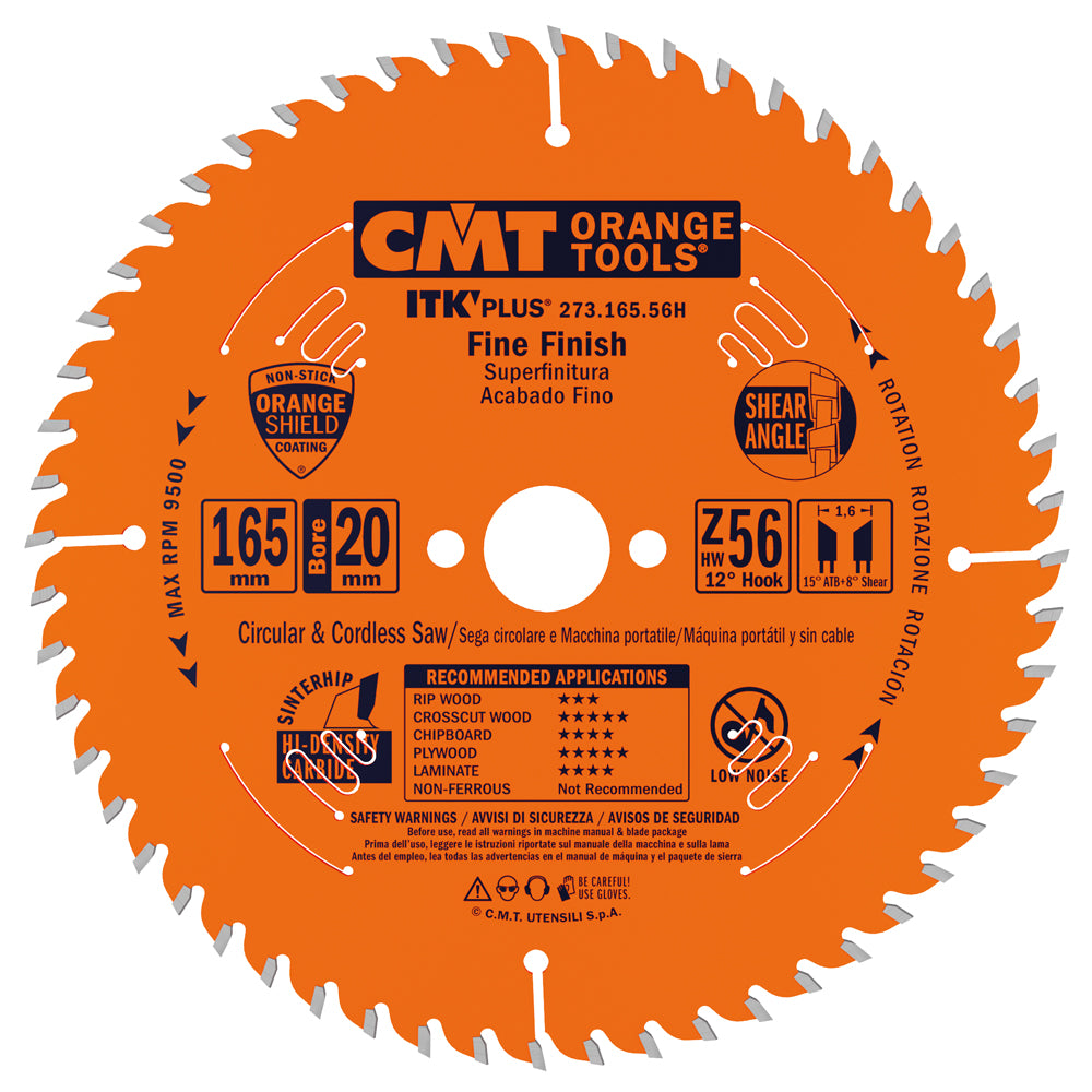 CMT 273.165.56H ULTRA FINISH 165x1.8/1.2x20mm  T=56 ATB+SHEAR