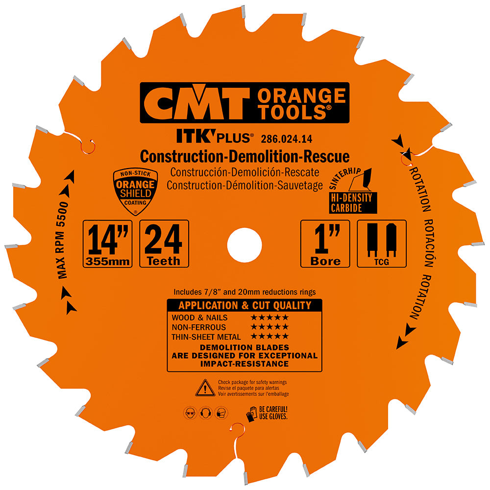 CMT 286.024.14 CONSTRUCTION/DEMOLITION/RESCUE 14’’x1”  T=24 TCG (-5° NEG)