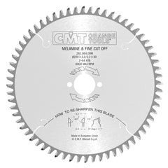 CMT 283.064.09M ULTRA FINISH - PLYWOOD & MELAMINE 220x30mm  T=64 Hi-ATB (-5° NEG)