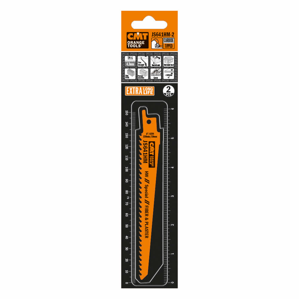 CMT JS641HM-2 RECIPROCATING SAW BLADES for WOOD&METAL (TCT) 6”x 6TPI (2-PCS.)