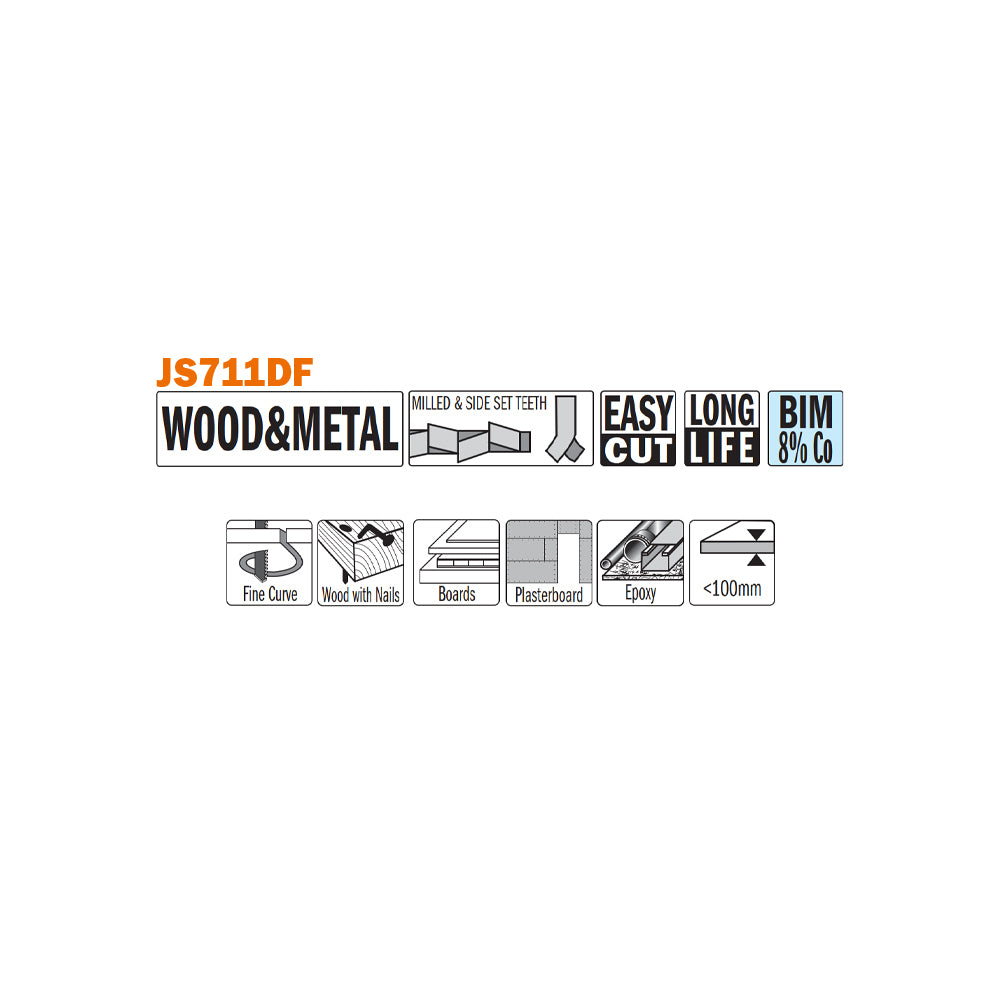 CMT JS711DF-5 RECIPROCATING SAW BLADES for WOOD&METAL (BIM) 6”x 6TPI  (5-PCS.)