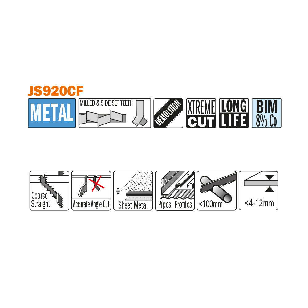 CMT JS920CF-5 RECIPROCATING SAW BLADES for METAL (BIM) 6”x 9TPI  (5-PCS.)