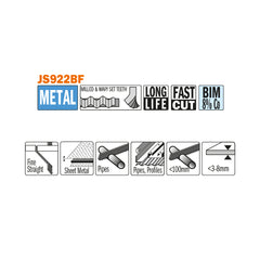 CMT JS922BF-20 RECIPROCATING SAW BLADES for METAL (BIM) 6”x 14TPI (20-PCS.)