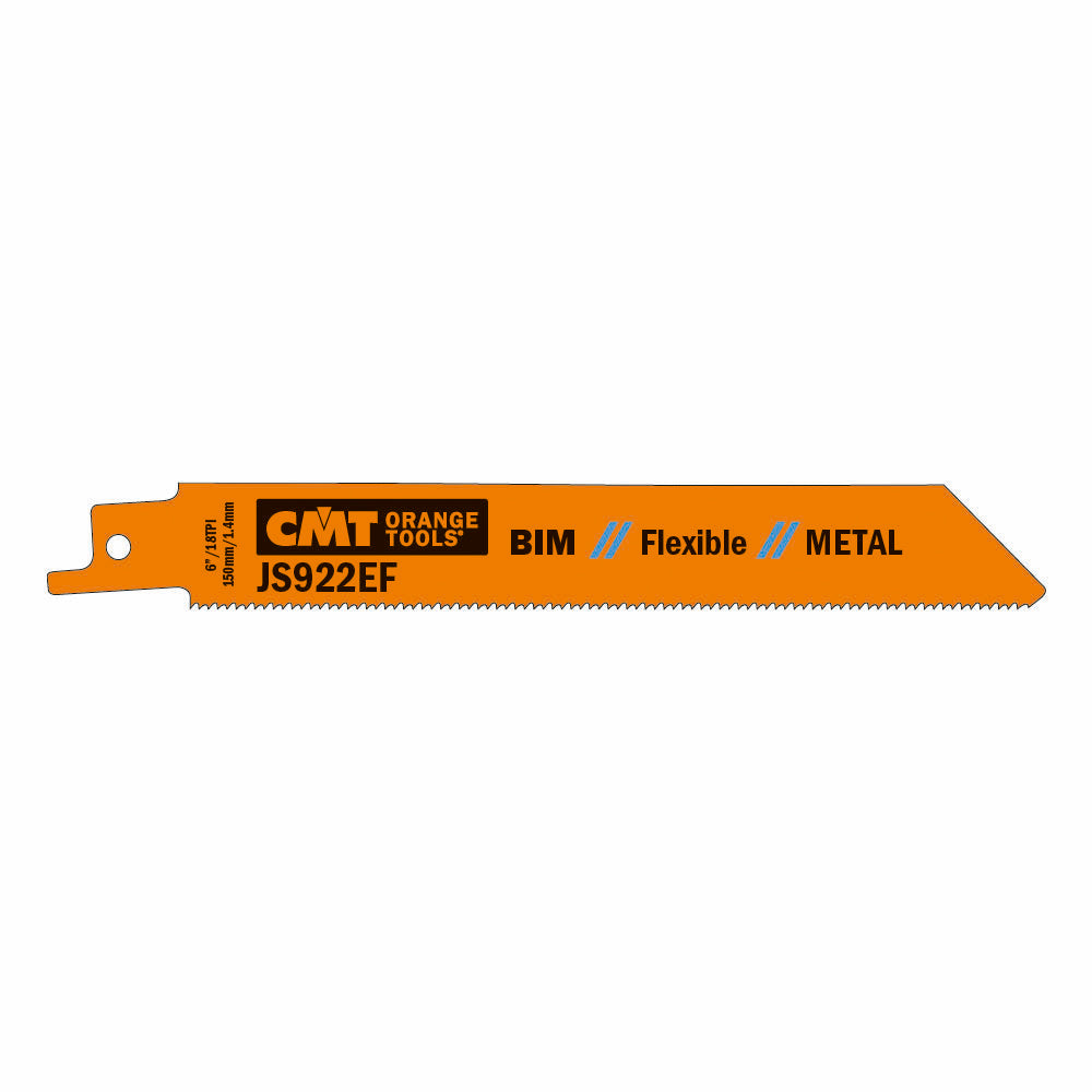 CMT JS922EF-20 RECIPROCATING SAW BLADES for METAL (BIM) 6”x 18TPI (20-PCS.)