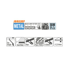 CMT JS922EF-5 RECIPROCATING SAW BLADES for METAL (BIM) 6”x 18TPI  (5-PCS.)